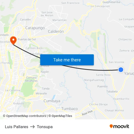 Luis Pallares to Tonsupa map