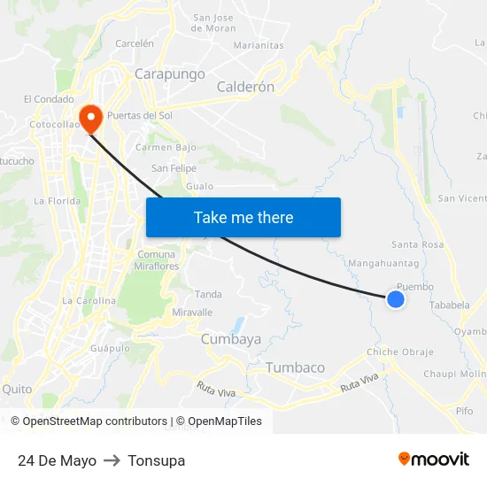 24 De Mayo to Tonsupa map