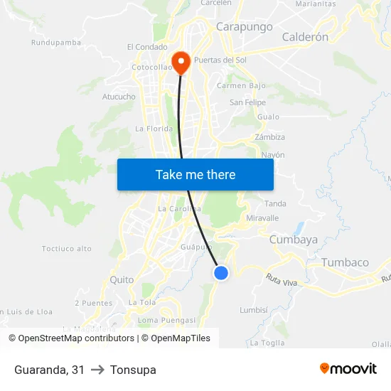 Guaranda, 31 to Tonsupa map