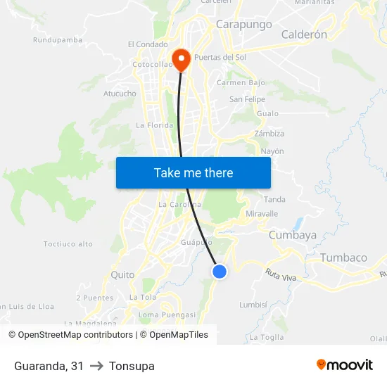 Guaranda, 31 to Tonsupa map