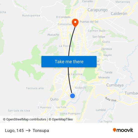 Lugo, 145 to Tonsupa map