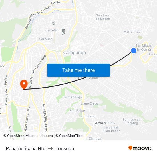 Panamericana Nte to Tonsupa map