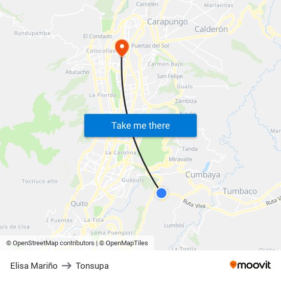 Elisa Mariño to Tonsupa map