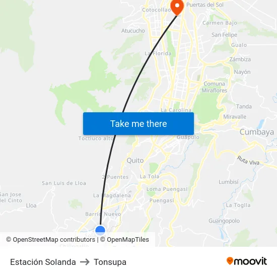 Estación Solanda to Tonsupa map
