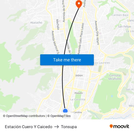 Estación Cuero Y Caicedo to Tonsupa map