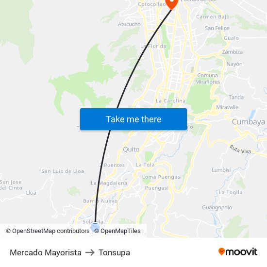 Mercado Mayorista to Tonsupa map