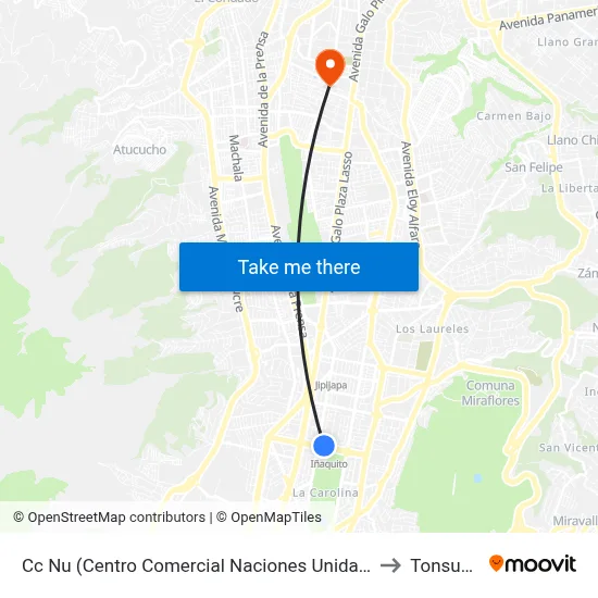 Cc Nu (Centro Comercial Naciones Unidas) to Tonsupa map
