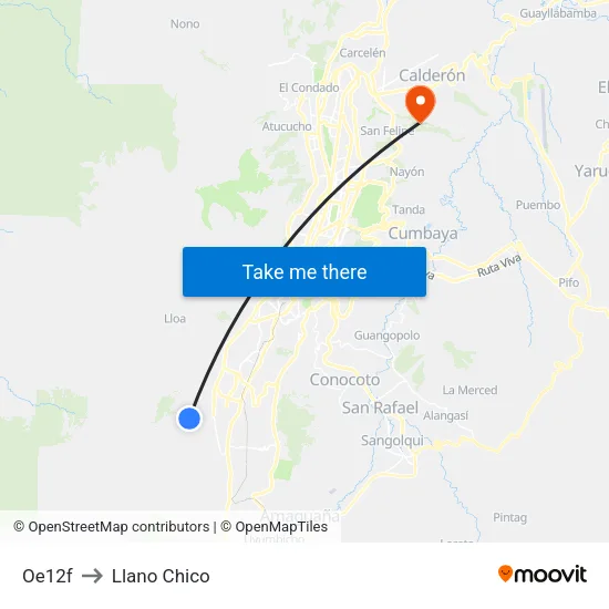 Oe12f to Llano Chico map