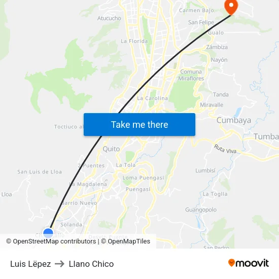 Luis Lëpez to Llano Chico map