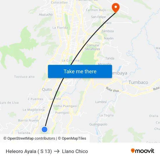 Heleoro Ayala ( S 13) to Llano Chico map
