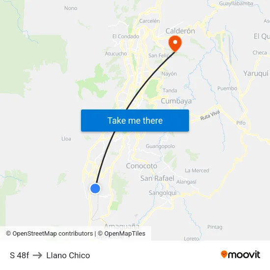 S 48f to Llano Chico map