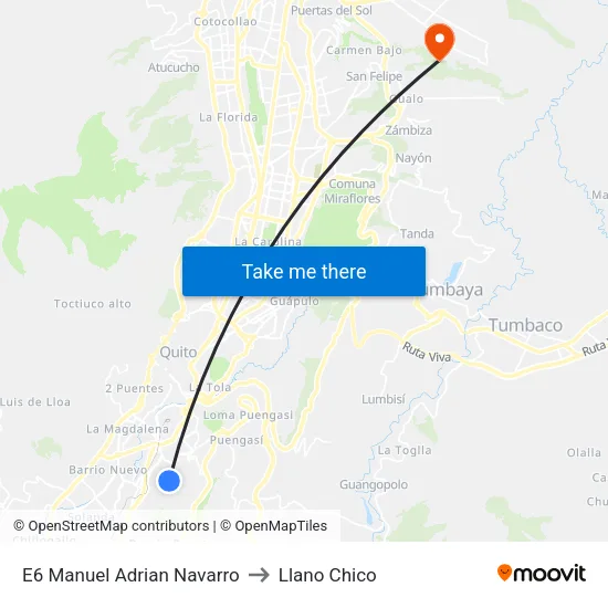 E6   Manuel Adrian Navarro to Llano Chico map