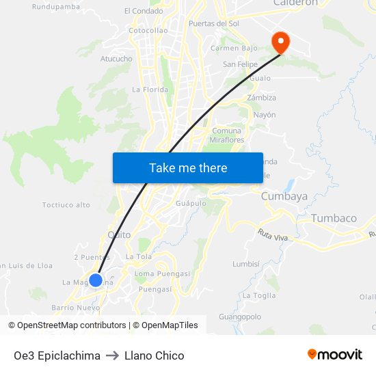 Oe3   Epiclachima to Llano Chico map