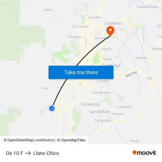 Oe 10 F to Llano Chico map