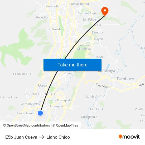 E5b   Juan Cueva to Llano Chico map