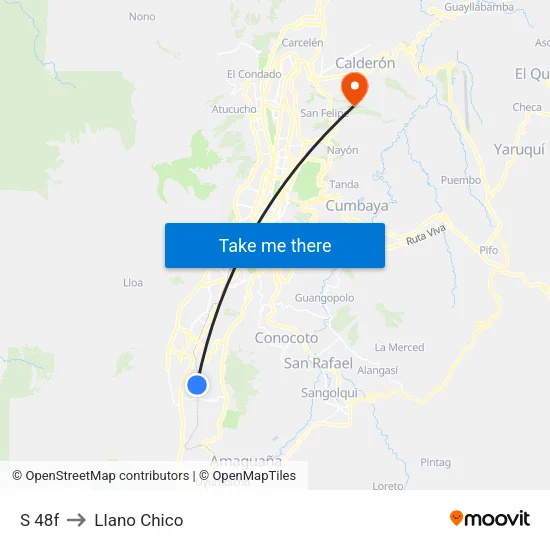 S 48f to Llano Chico map