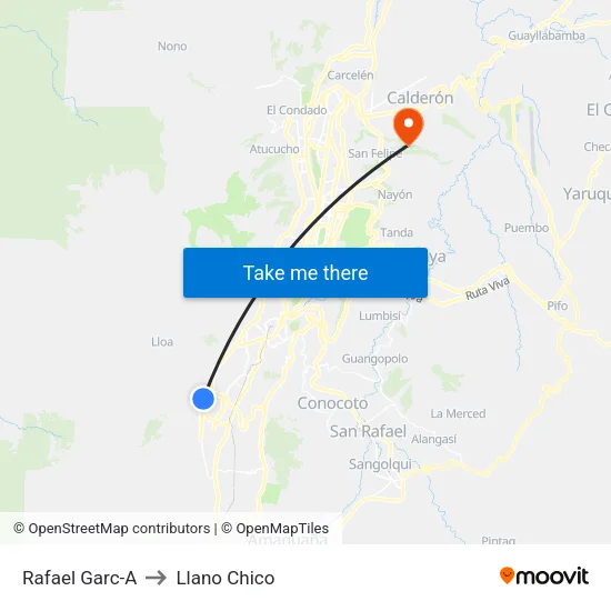 Rafael Garc-A to Llano Chico map