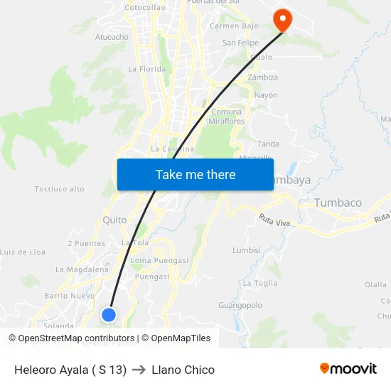 Heleoro Ayala ( S 13) to Llano Chico map