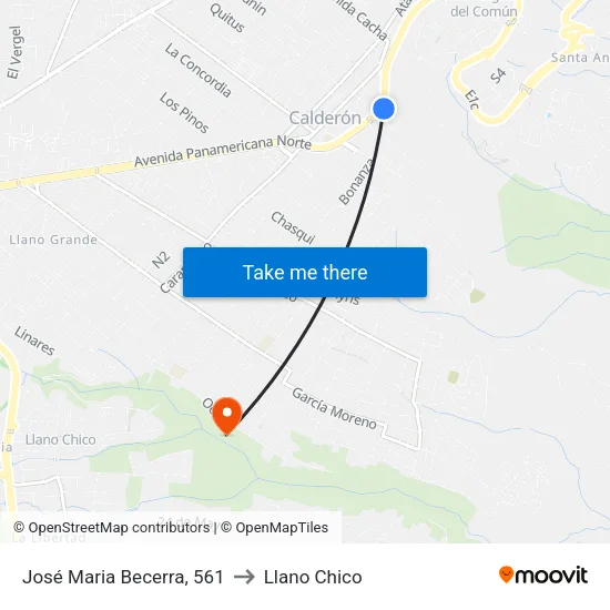 José Maria Becerra, 561 to Llano Chico map
