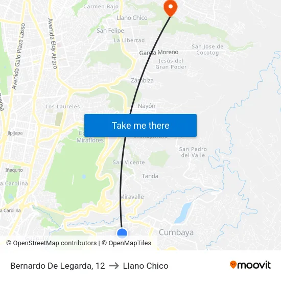 Bernardo De Legarda, 12 to Llano Chico map