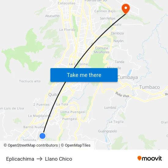 Eplicachima to Llano Chico map