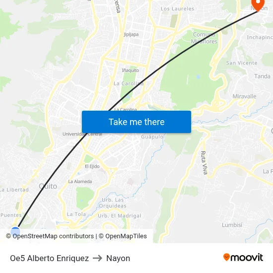 Oe5 Alberto Enriquez to Nayon map