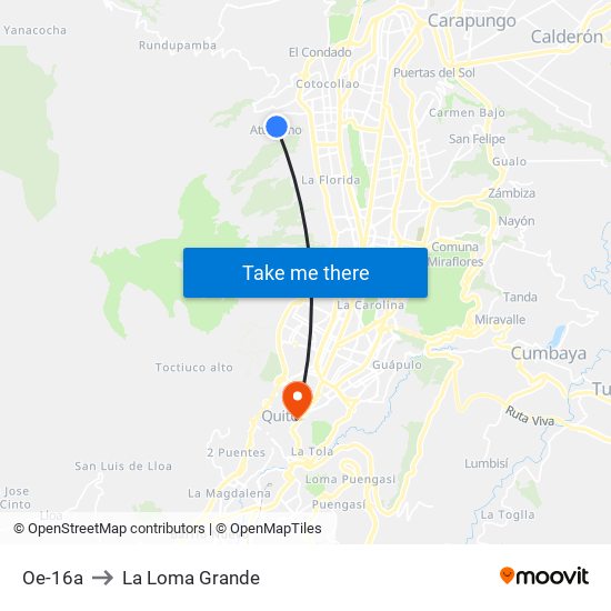 Oe-16a to La Loma Grande map