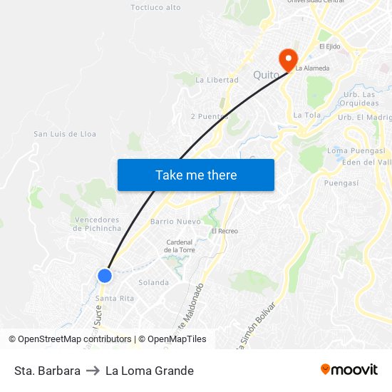 Sta. Barbara to La Loma Grande map