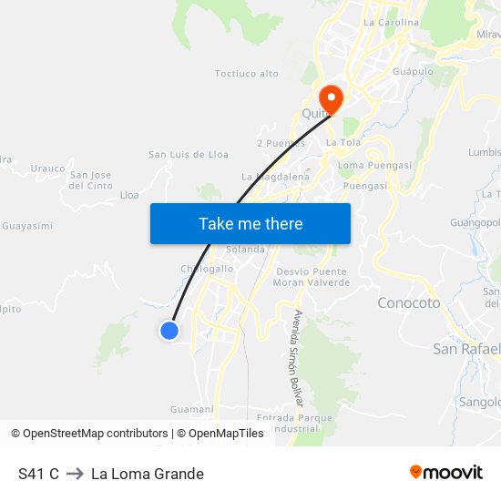 S41 C to La Loma Grande map