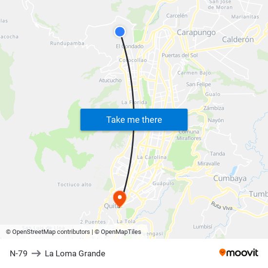 N-79 to La Loma Grande map