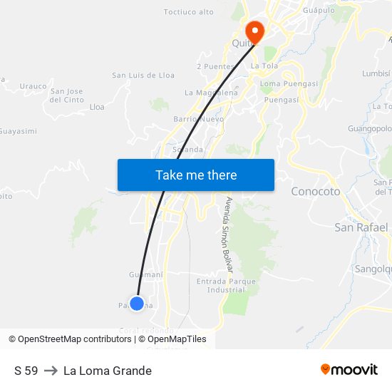 S 59 to La Loma Grande map