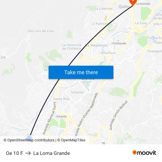 Oe 10 F to La Loma Grande map