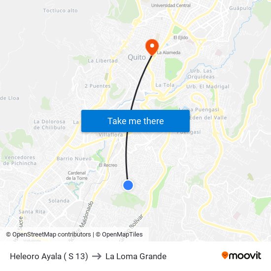 Heleoro Ayala ( S 13) to La Loma Grande map