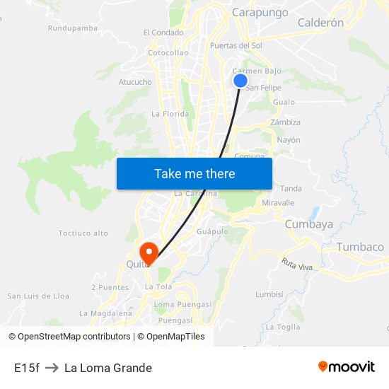 E15f to La Loma Grande map