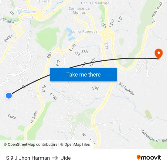 S 9 J  Jhon Harman to Uide map