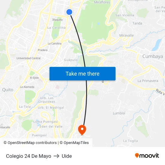 Colegio 24 De Mayo to Uide map