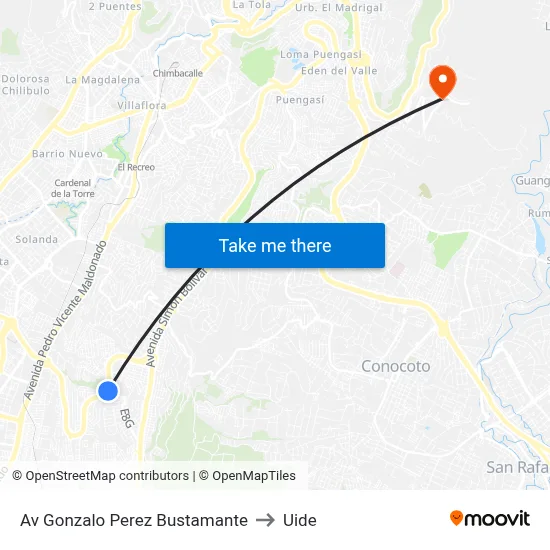 Av Gonzalo Perez Bustamante to Uide map