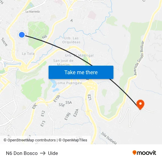 N6 Don Bosco to Uide map