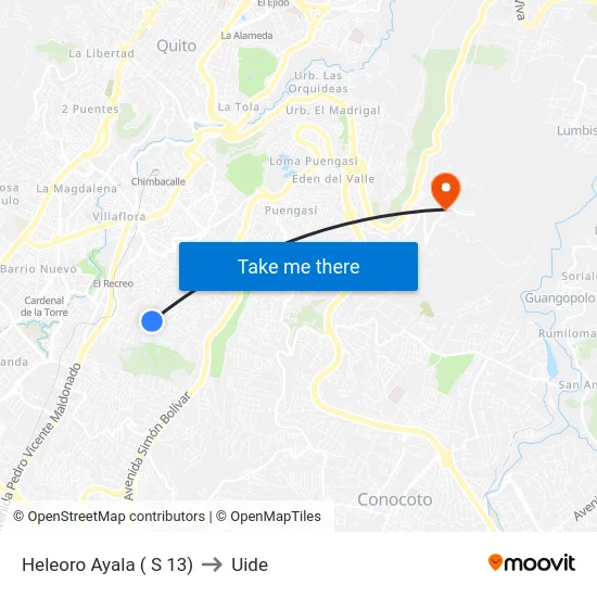 Heleoro Ayala ( S 13) to Uide map