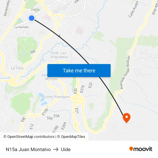 N15a Juan Montalvo to Uide map