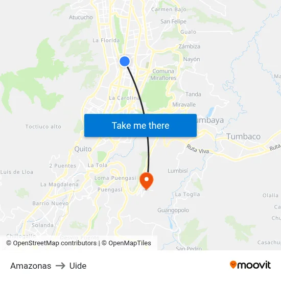 Amazonas to Uide map