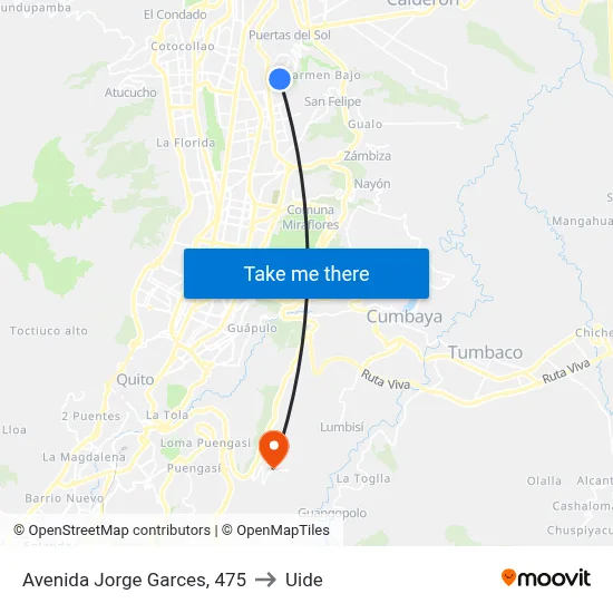 Avenida Jorge Garces, 475 to Uide map