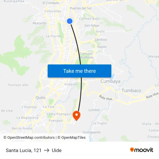 Santa Lucia, 121 to Uide map