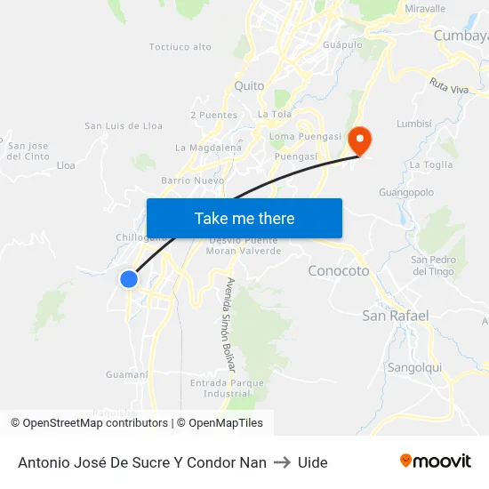 Antonio José De Sucre Y Condor Nan to Uide map
