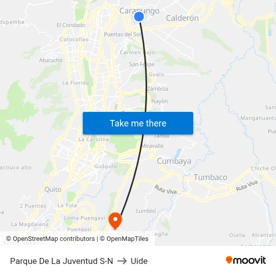 Parque De La Juventud S-N to Uide map