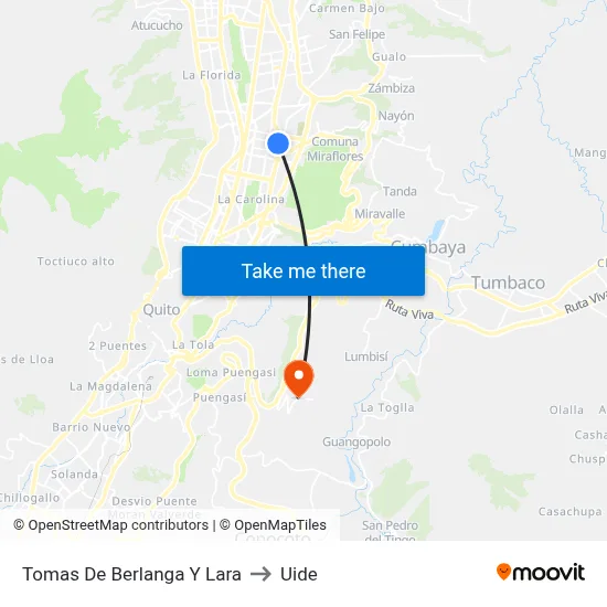 Tomas De Berlanga Y Lara to Uide map