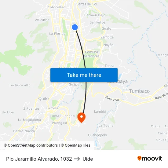 Pio Jaramillo Alvarado, 1032 to Uide map
