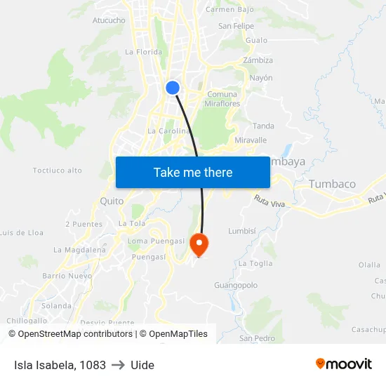 Isla Isabela, 1083 to Uide map