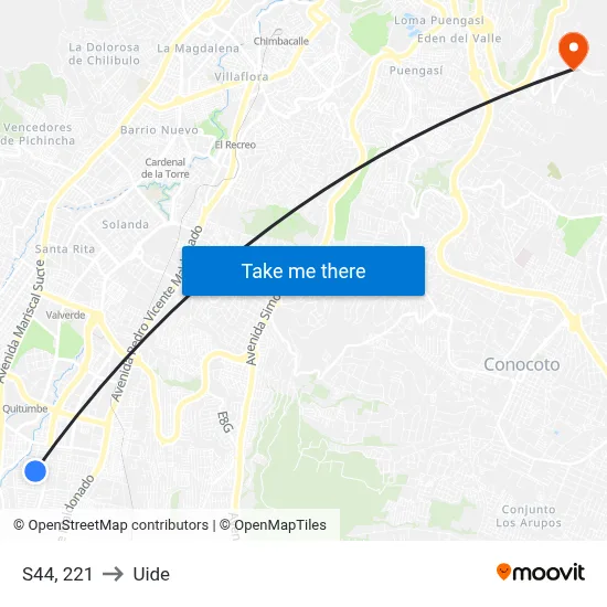 S44, 221 to Uide map