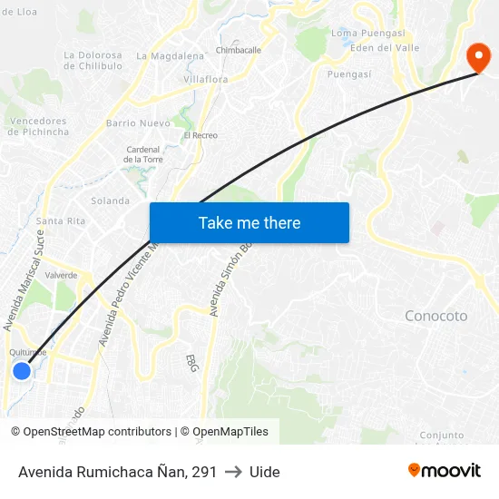 Avenida Rumichaca Ñan, 291 to Uide map